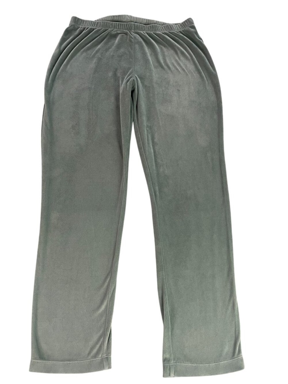 Joyspun Women's M 8-10 Green Velour Pajama Pants Elastic Waist Lounge